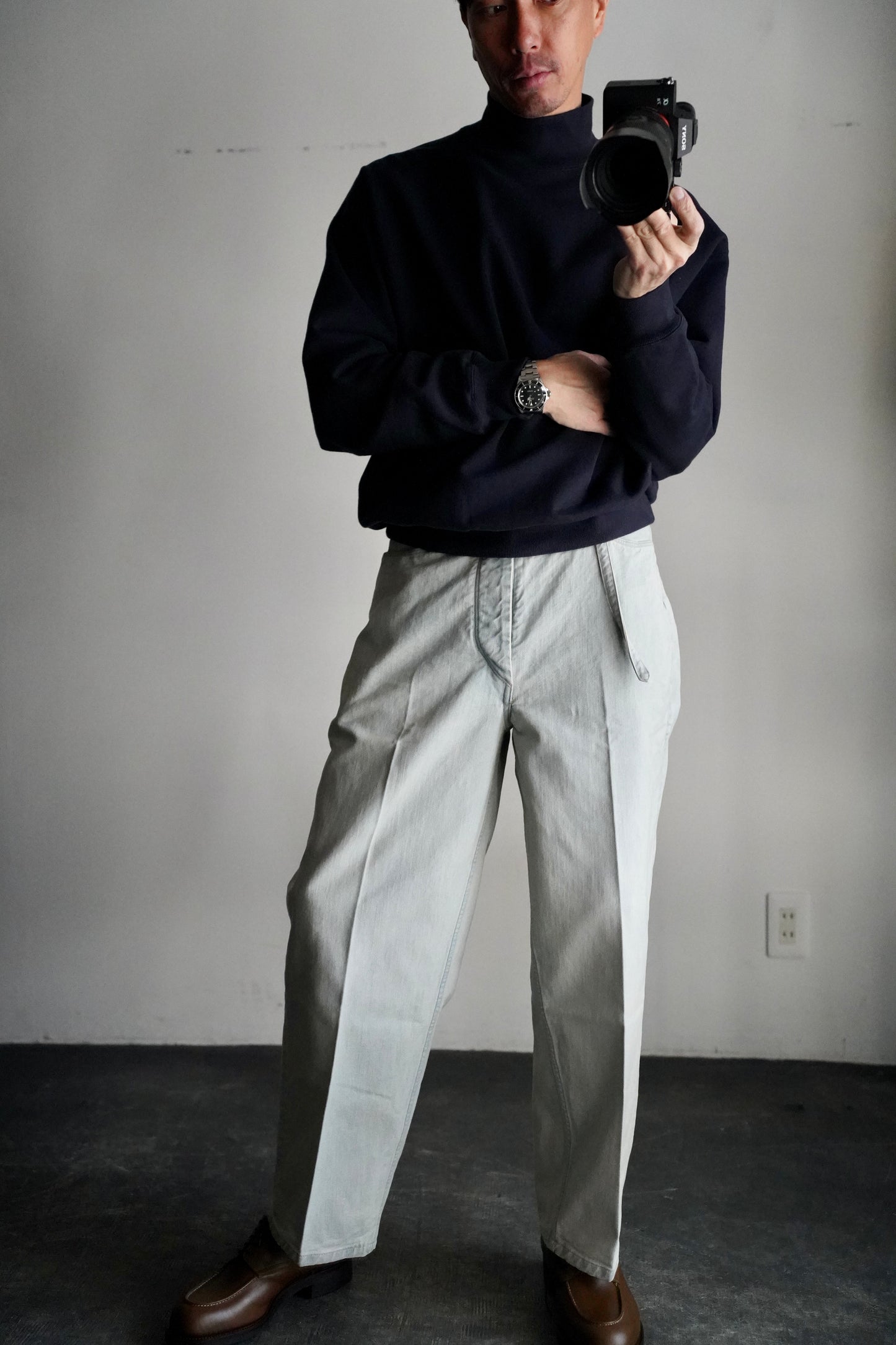 MEN/WOMEN Y/ ワイ ORGANIC COTTON BLEND HEAVY WEIGHT FLEECE TURTLE NECK