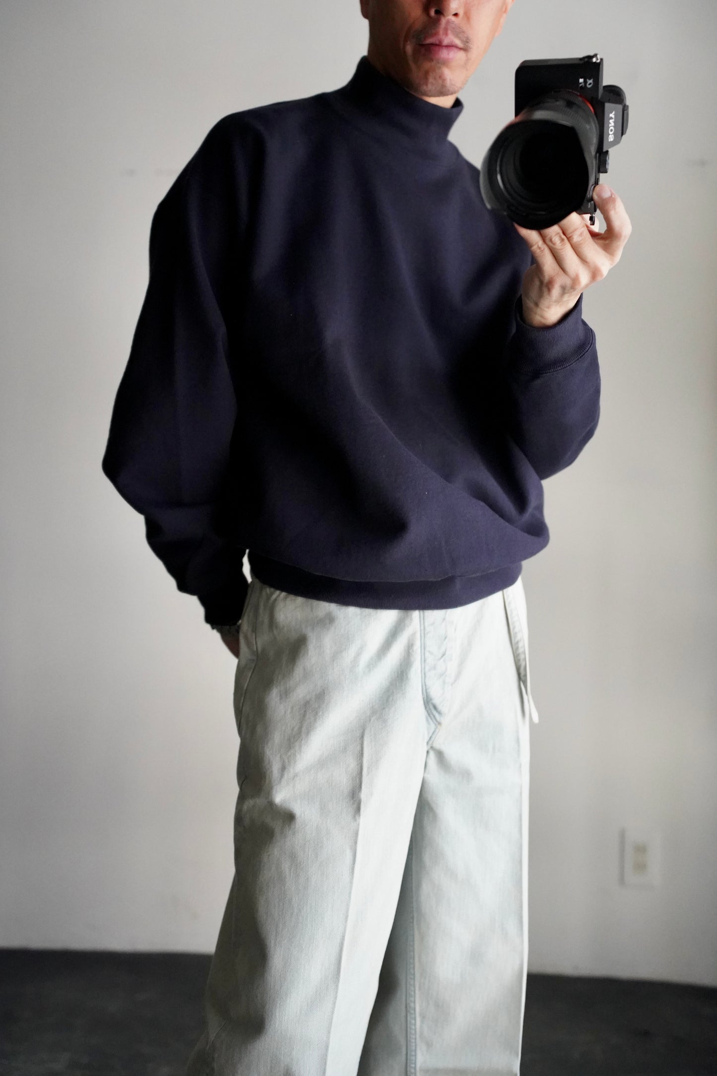 MEN/WOMEN Y/ ワイ ORGANIC COTTON BLEND HEAVY WEIGHT FLEECE TURTLE NECK