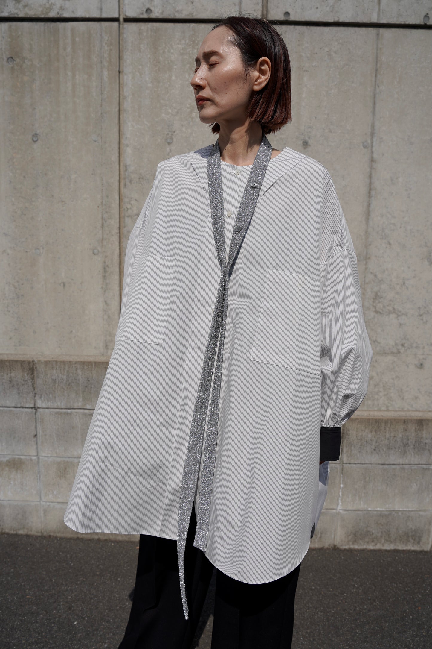 WOMEN VIOLETTE ROOM Ex. BELT TIE NO COLLAR BIG SHIRTS
