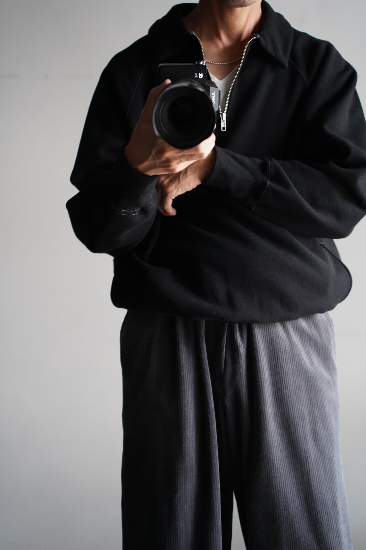 MEN BATONER / バトナー HIGH BULKY JUMBERCA URAKE HALF ZIP POLO