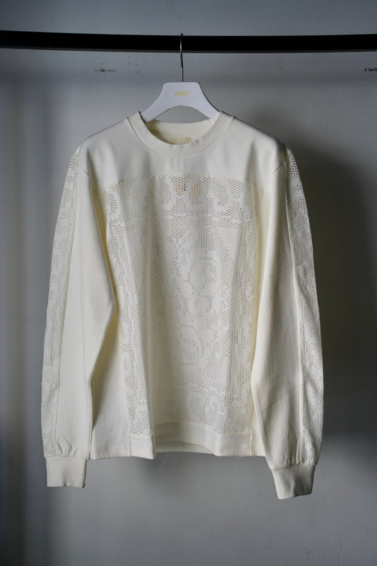 WOMEN jonnlynx/ジョンリンクス mesh flower tee