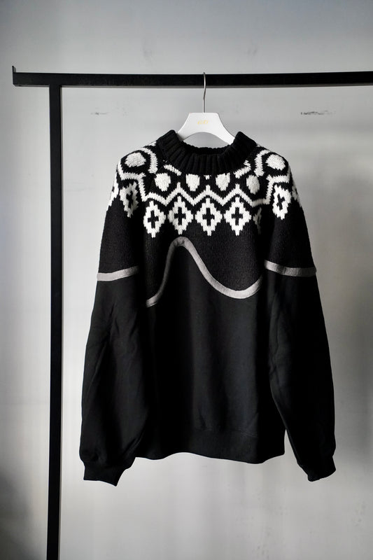MEN/WOMEN VIOLETTE ROOM EX.REMAKE SWEAT BLACK ⓷