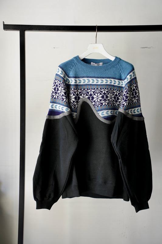 MEN/WOMEN VIOLETTE ROOM EX.REMAKE SWEAT BLACK ⓹
