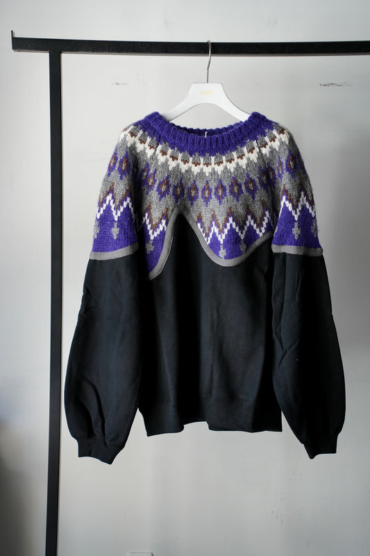 MEN/WOMEN VIOLETTE ROOM EX.REMAKE SWEAT BLACK ⑪