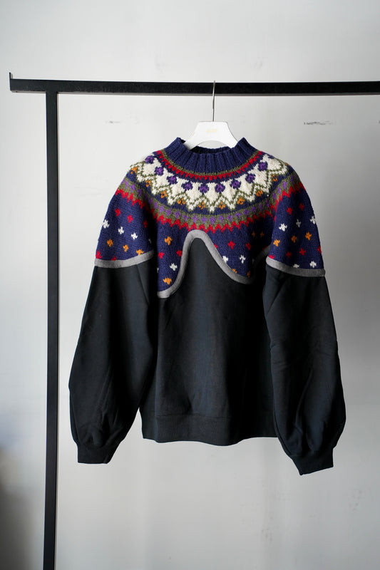MEN/WOMEN VIOLETTE ROOM EX.REMAKE SWEAT BLACK ⑮