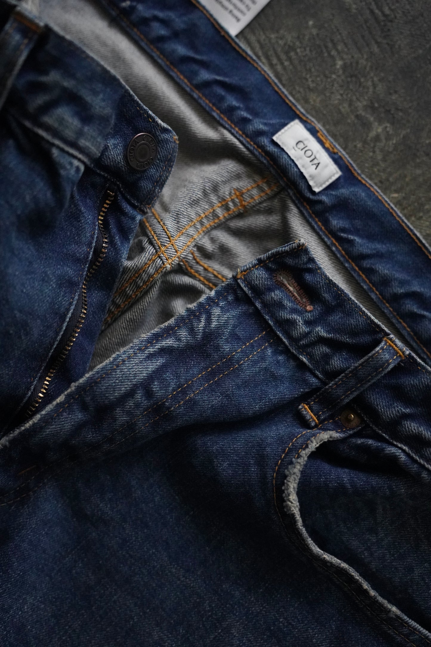 MEN CIOTA/シオタ Tapered 5 Pocket Pants MD BLUE-D