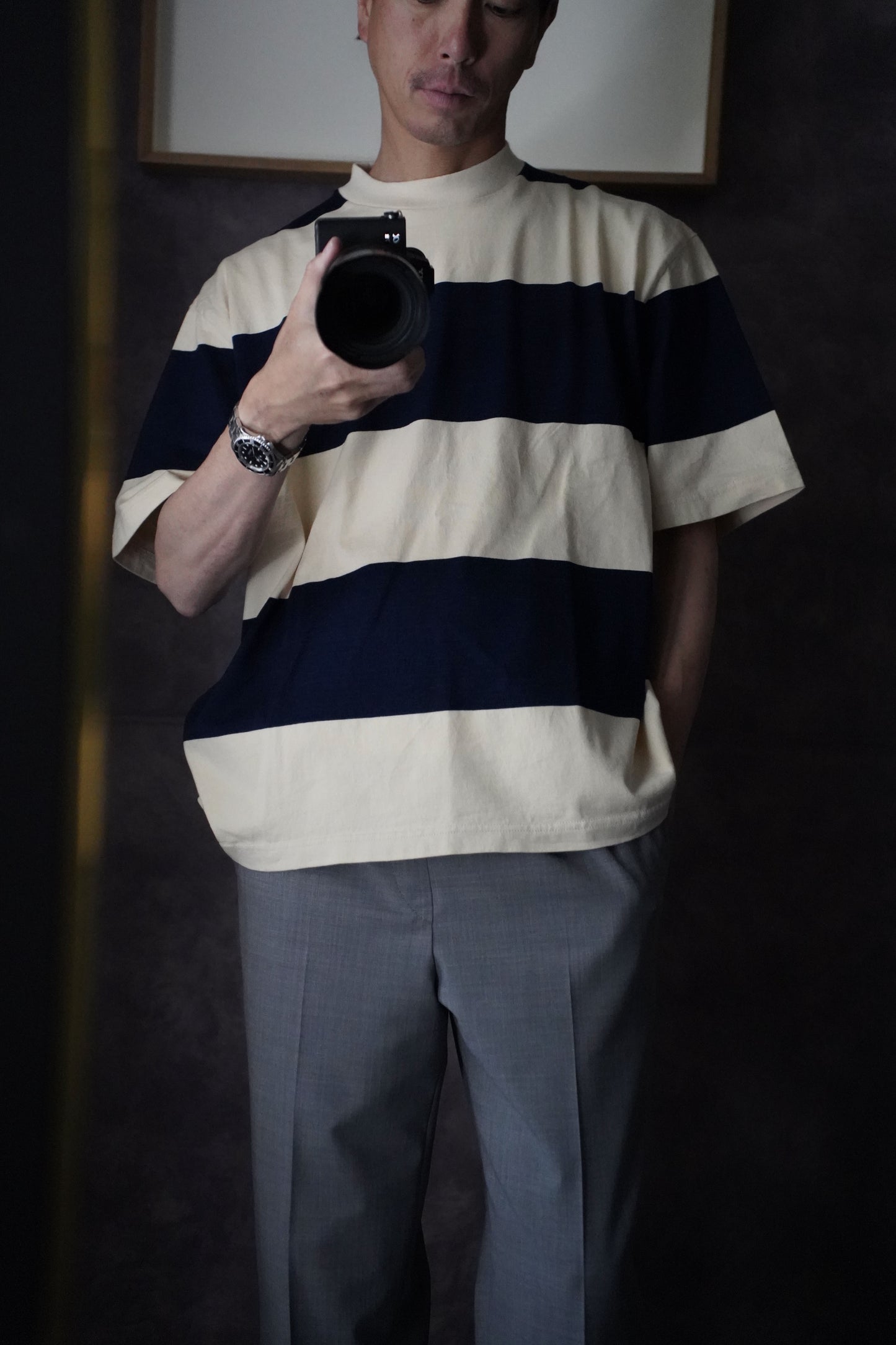 MEN blurhms/ブラーム Wide Border Short-sleeve Tee