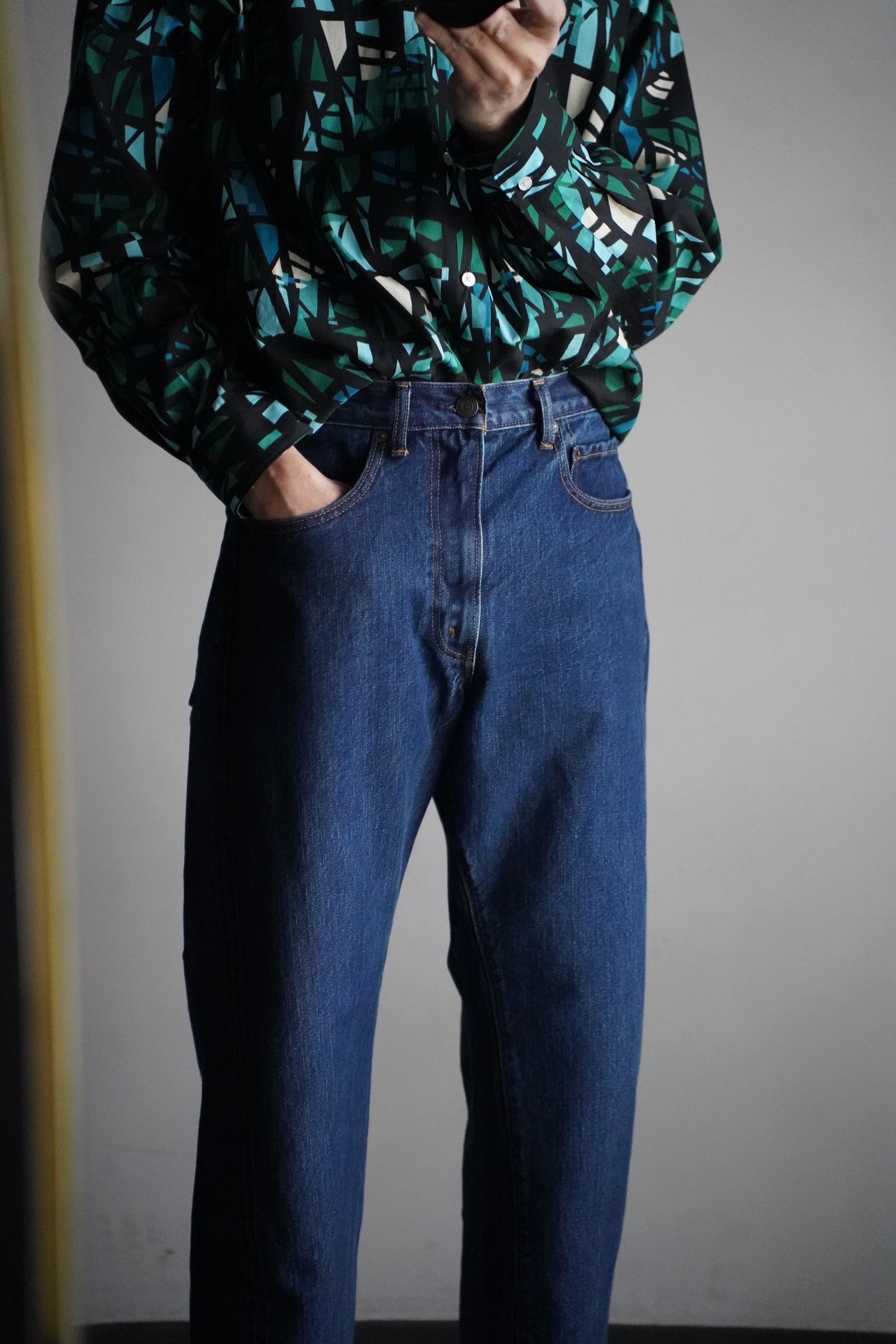 MEN CIOTA/シオタ Tapered 5 Pocket Pants Dark Blue Damage