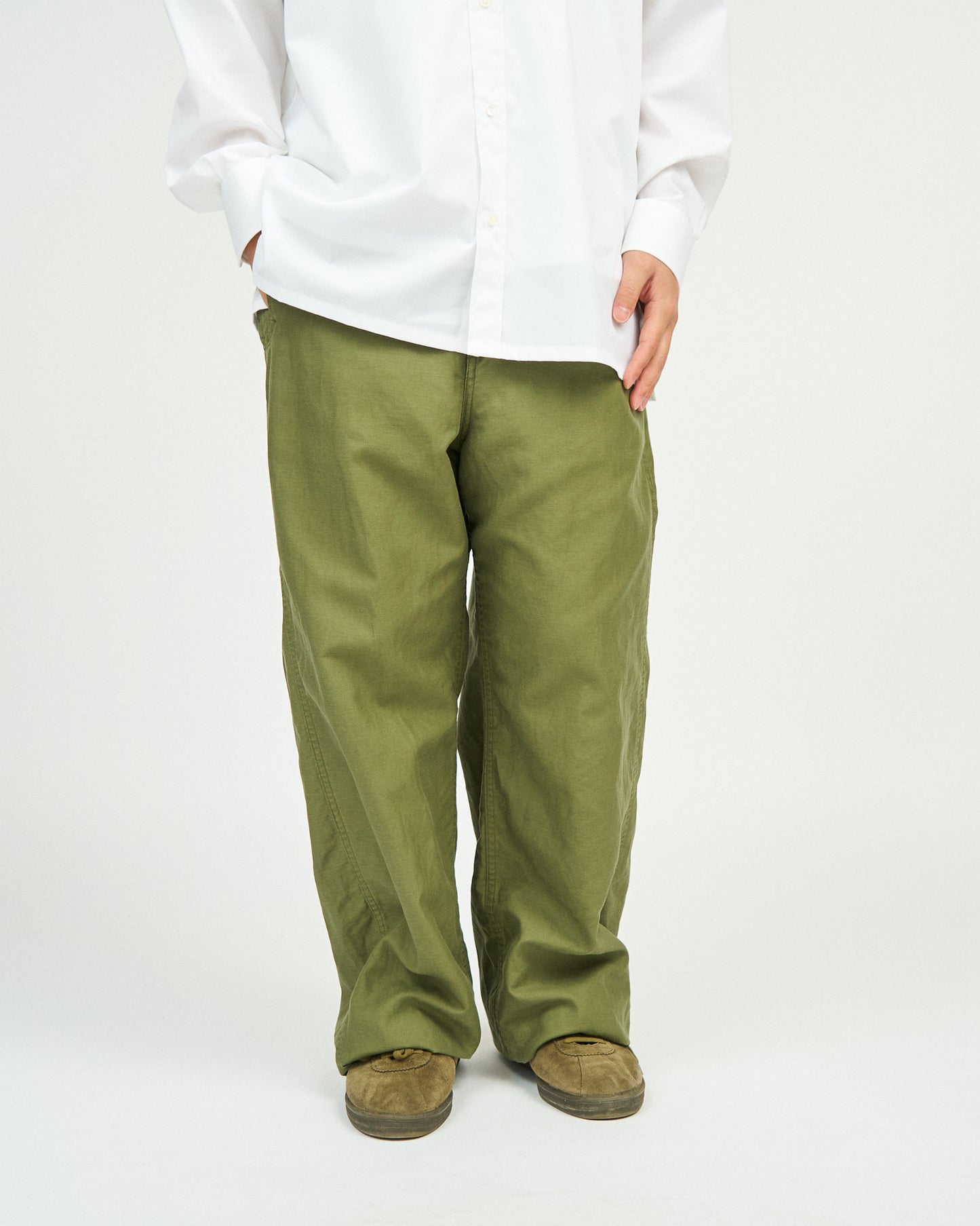 MEN　TapWater タップウォーター　Cotton Linen Back Sateen Military Trousers