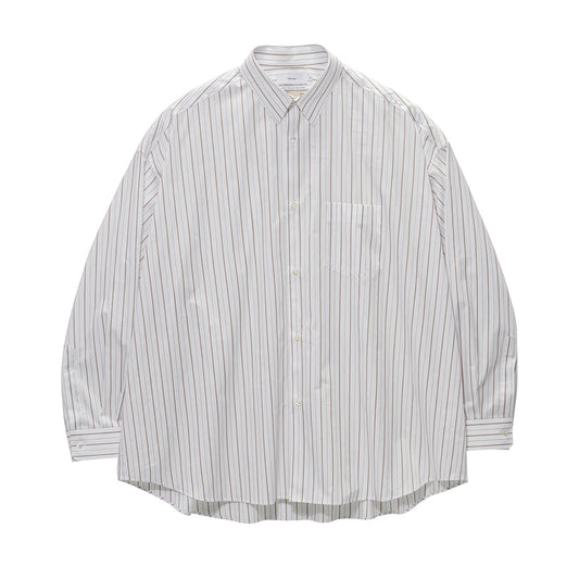 MEN Graphpaper SIDOGRAS Brown Stripe L/S Oversized Regular Collar Shirt
