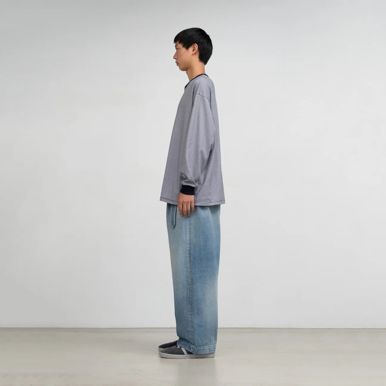 MEN Graphpaper Selvage Denim Belted Pants-INDIGO_LIGHT FADE-