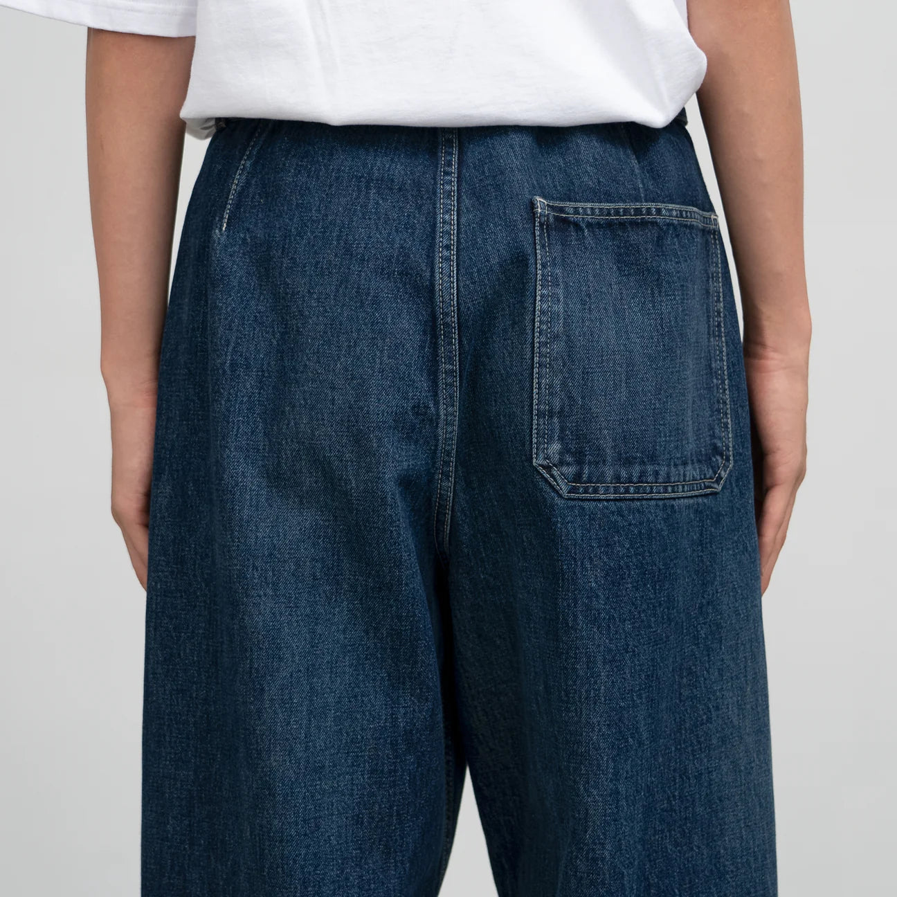 MEN Graphpaper Selvage Denim Belted Pants-INDIGO_DARK FADE-