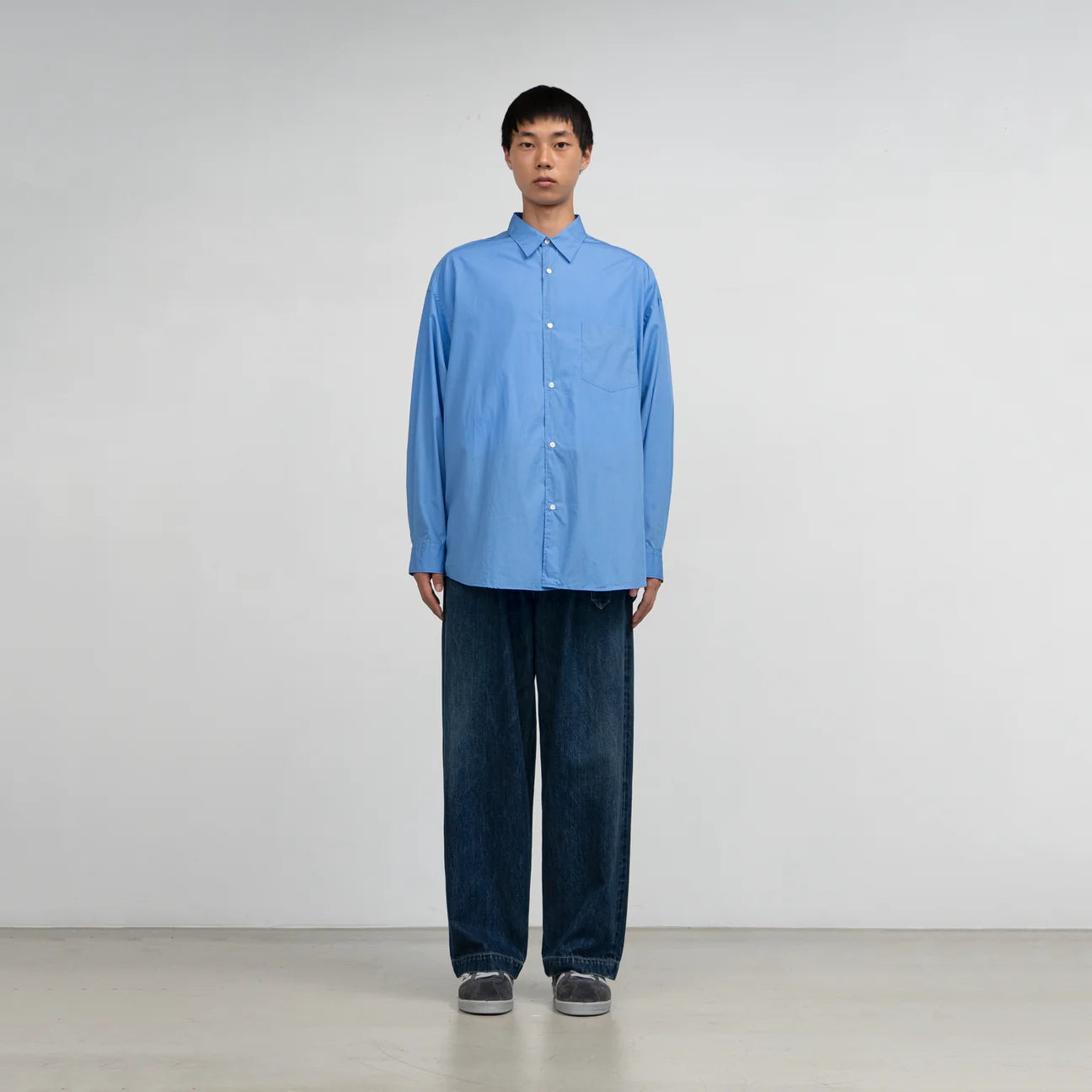 MEN Graphpaper Selvage Denim Belted Pants-INDIGO_DARK FADE-