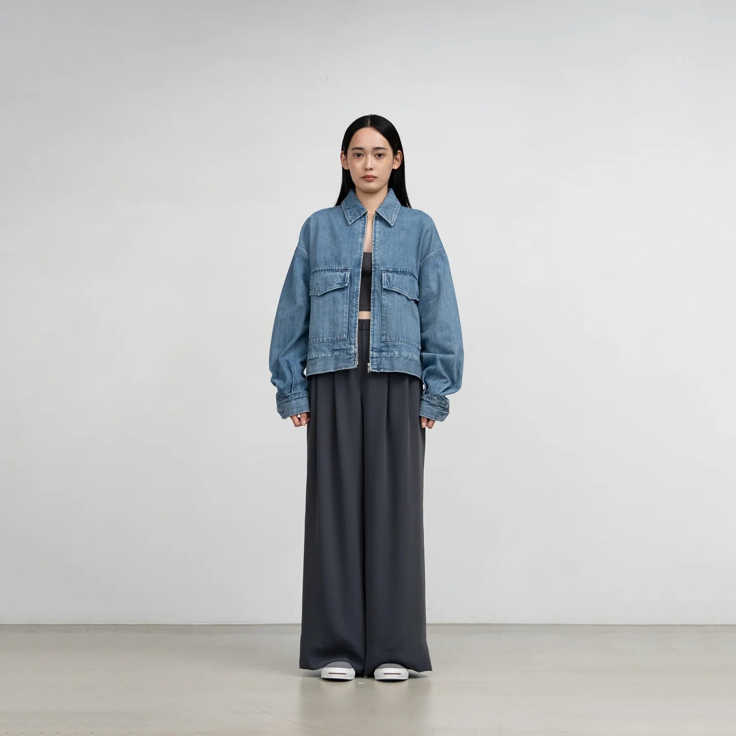 WOMEN Graphpaper Selvage Denim Zip Jacket / LIGHT FADE