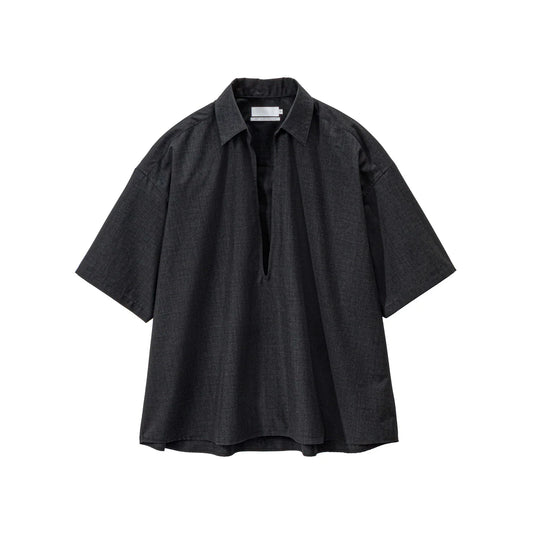 MEN Graphpaper Fine Wool Heather S/S Skipper Shirt