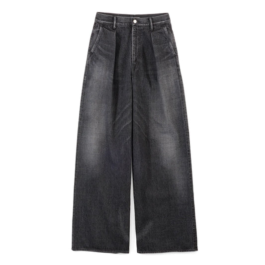 WOMEN Graphpaper Selvage Denim Two Tuck Wide Pants / DARK FADE
