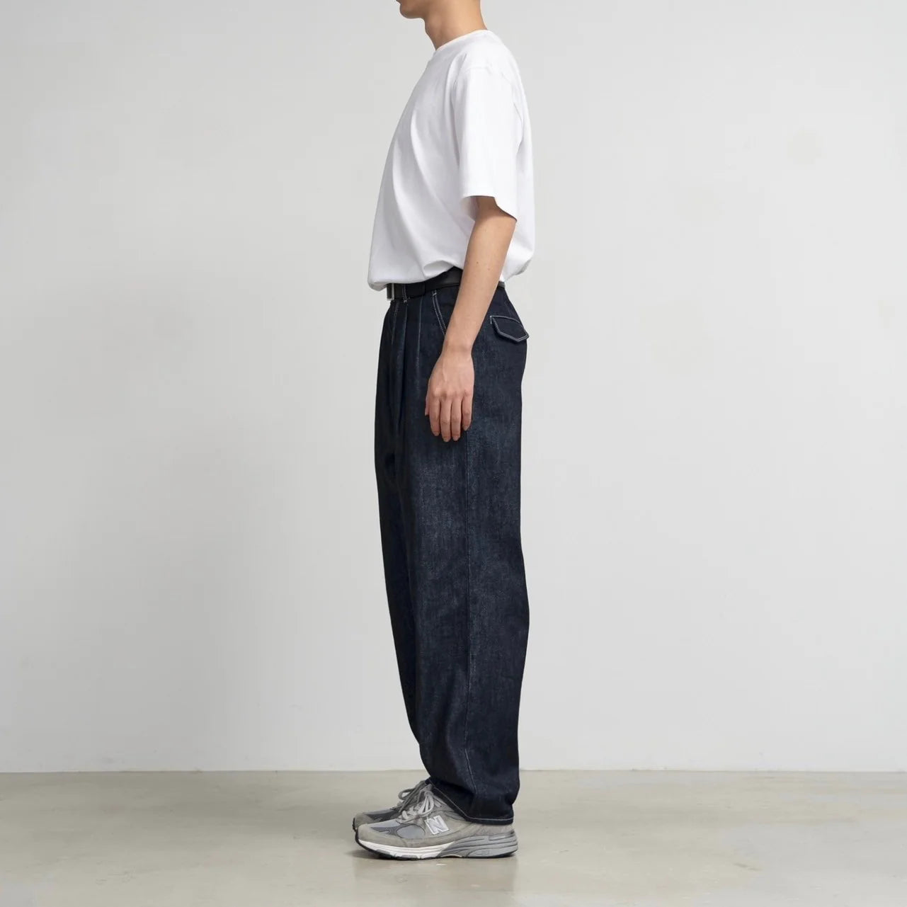 MEN Graphpaper Selvage Denim Two Tuck Tapered Pants INDIGO_RIGID