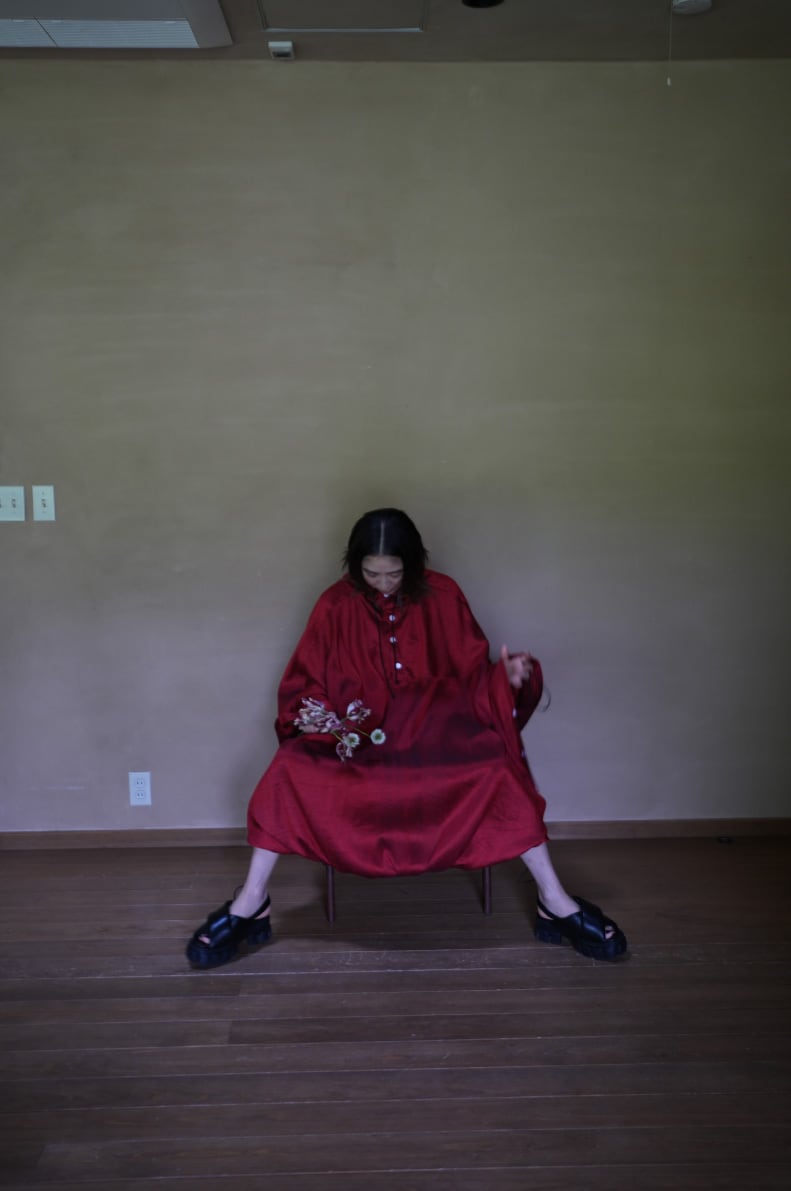 WOMEN TOO PONCHO Red