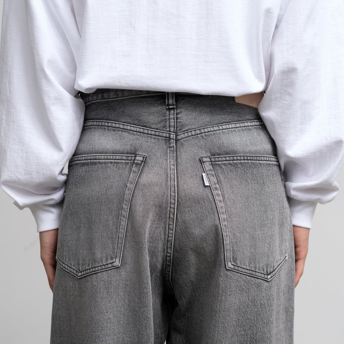 MEN Graphpaper Selvage Denim Five Pocket Wide Straight Pants / LIGHT FADE