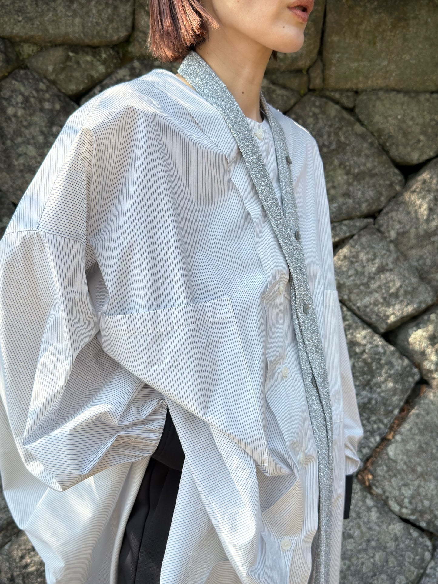 WOMEN VIOLETTE ROOM Ex. BELT TIE NO COLLAR BIG SHIRTS
