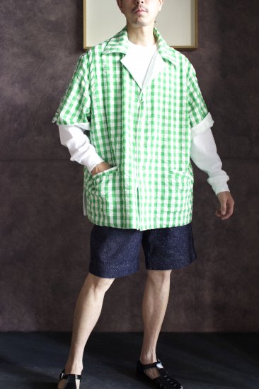 MEN NAISSANCE /ネサーンス GINGHAM PILE REVERSIBLE SHIRT