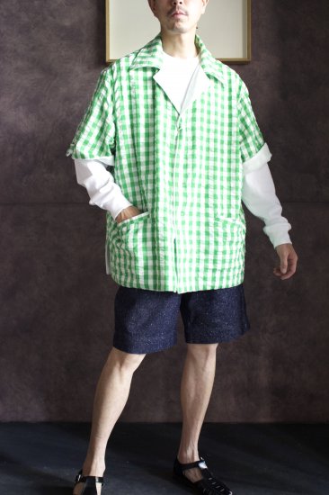 MEN　NAISSANCE /ネサーンス　GINGHAM PILE REVERSIBLE SHIRT