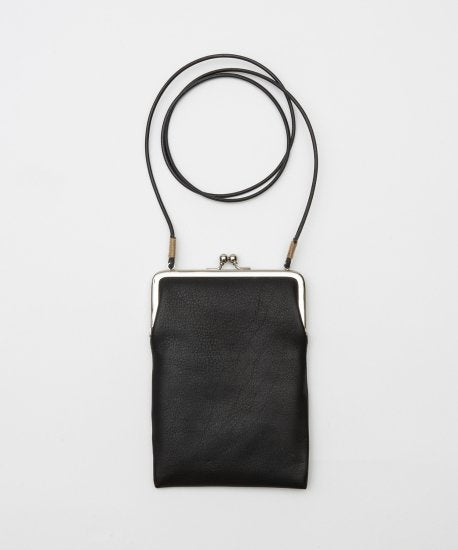 MEN/WOMEN 20/80 トゥエンティーエイティー SHRINK LEATHER GAMAGUCHI SQUARE SHOULDER BAG