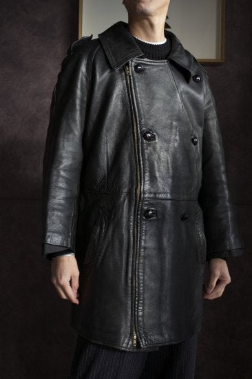 MEN VINTAGE / ビンテージ 70s-80s フランス軍モーターサイクルレザージャケット