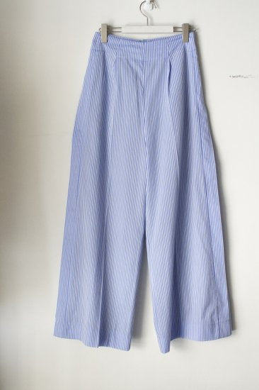 WOMEN IIROT/イロット Cotton Stripe Side Tuck Wide Pants