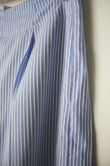 WOMEN IIROT/イロット Cotton Stripe Side Tuck Wide Pants