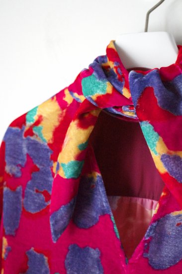 WOMEN DOMENICO+SAVIO / ドメニコアンドサビオ Velvet print 2way scarf collar dress