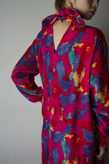 WOMEN DOMENICO+SAVIO / ドメニコアンドサビオ Velvet print 2way scarf collar dress