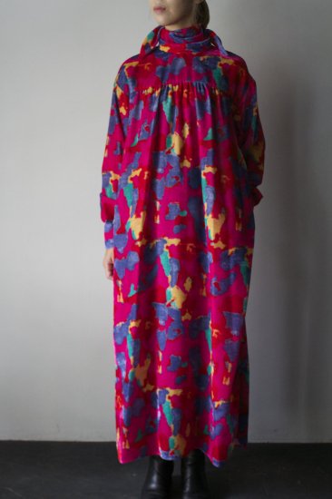 WOMEN DOMENICO+SAVIO / ドメニコアンドサビオ Velvet print 2way scarf collar dress