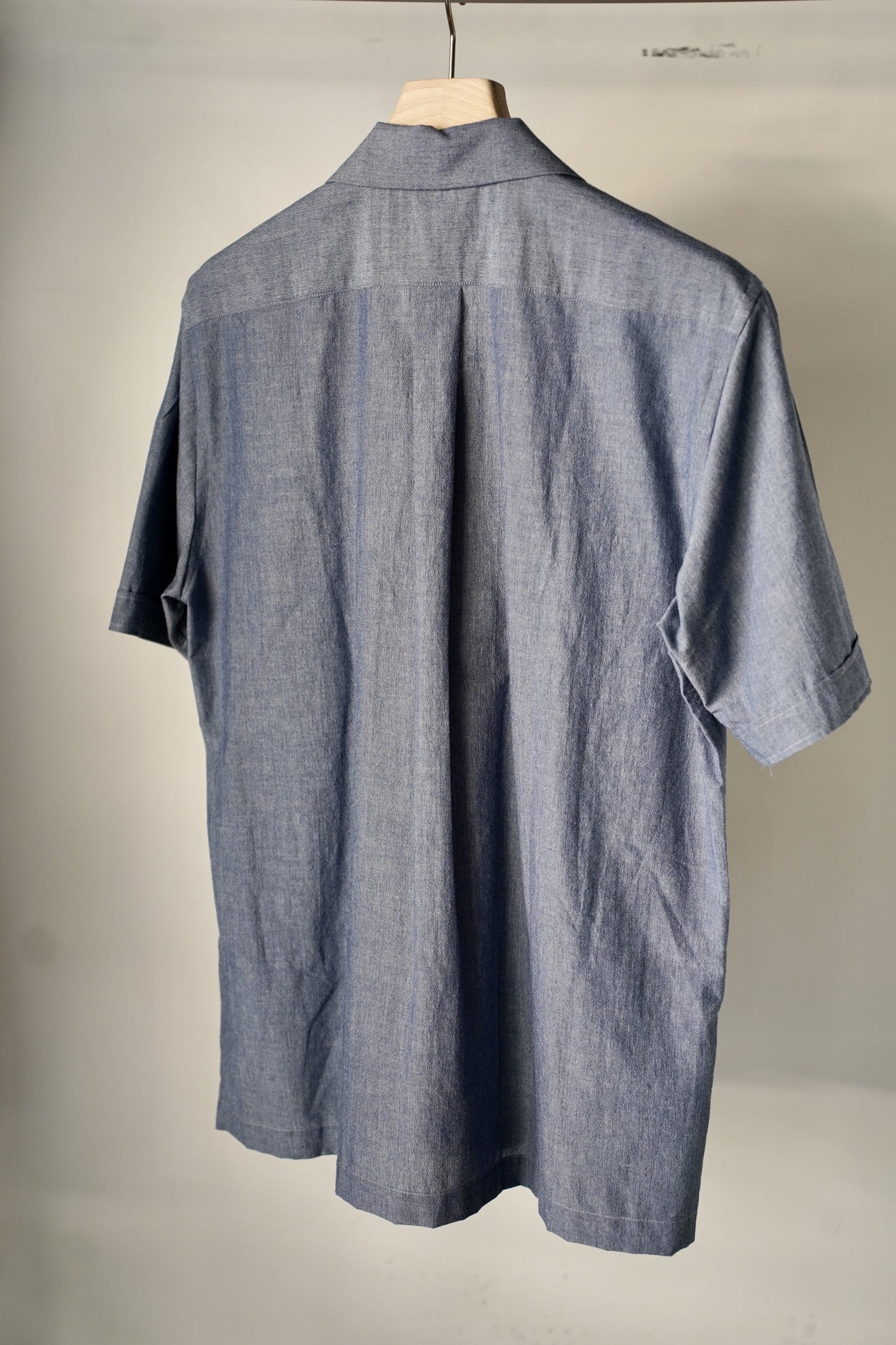 MEN　niuhans / ニュアンス　Dry Touched Cotton Dubgaree Open Collar S/S Shirt