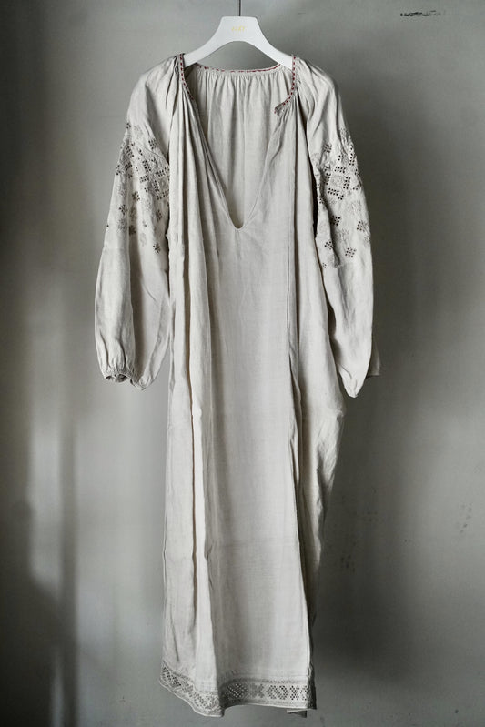 WOMEN LILY1ST VINTAGE 1920-1930's Ukrainian Embroydered Linen Dress Ⅱ