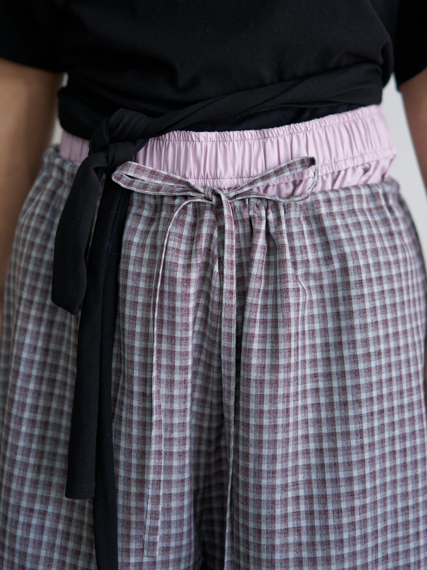 WOMEN　oll/オール　slow check double waist pants