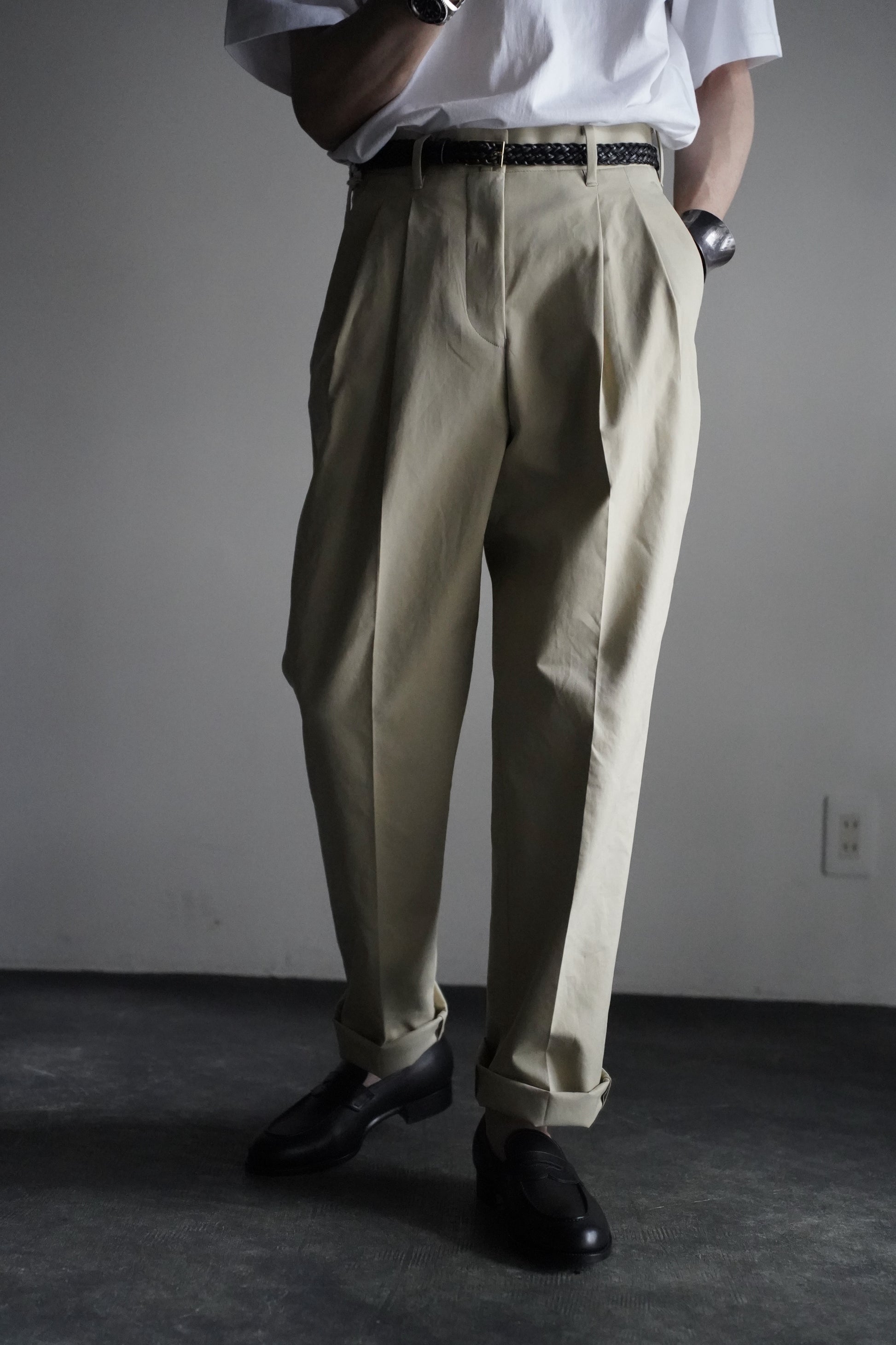 niuhans classic chino pants navy - パンツ