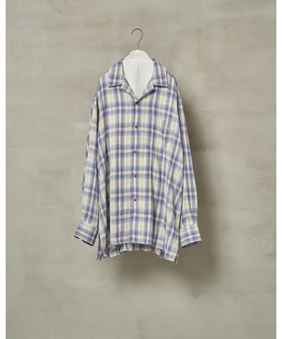 MEN　MAATEE & SONS　op collar shirts "RAYON SILK WHITE OMBRE""