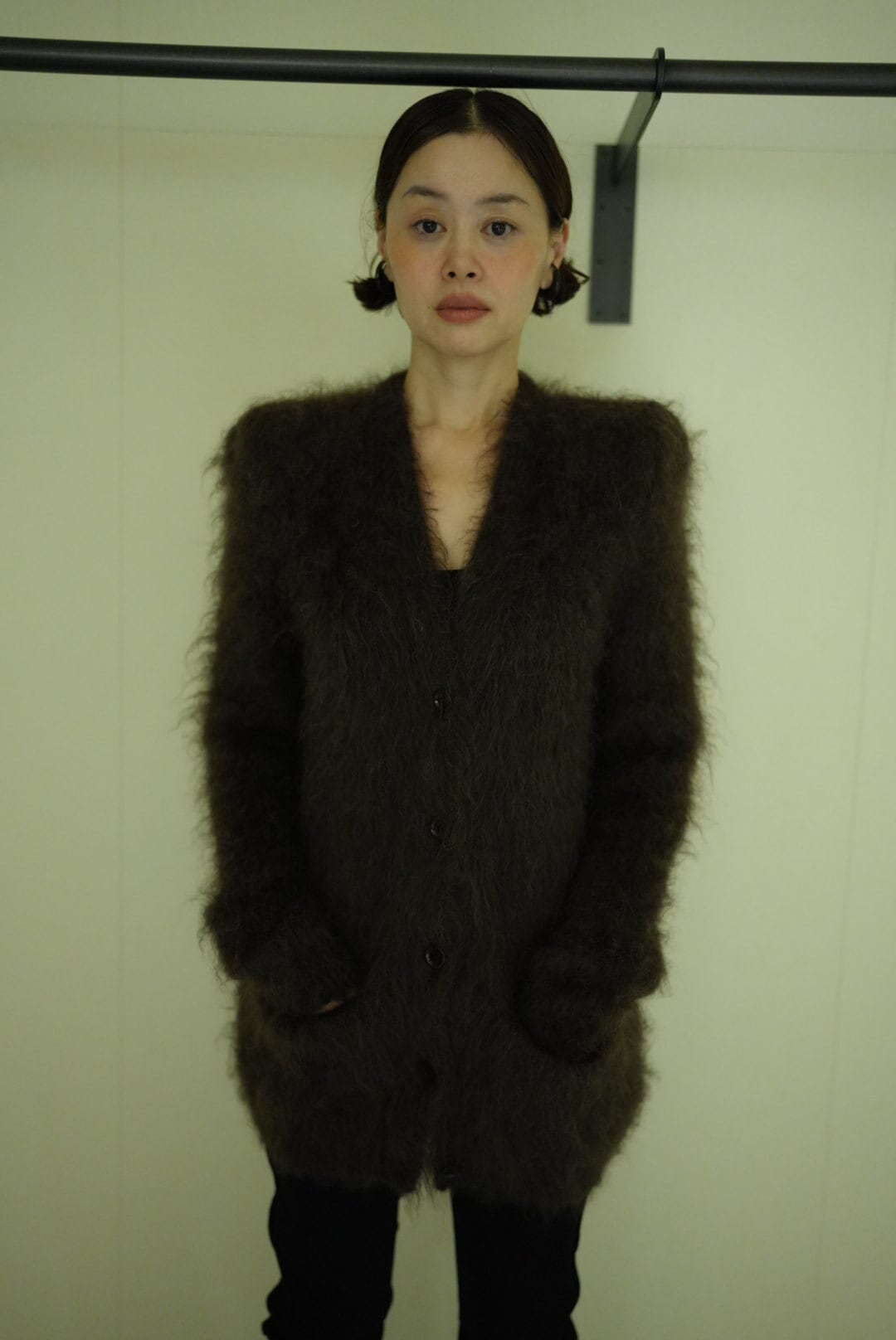 WOMEN　MOON TREE PLANET　Mohair Cardigan dark brown