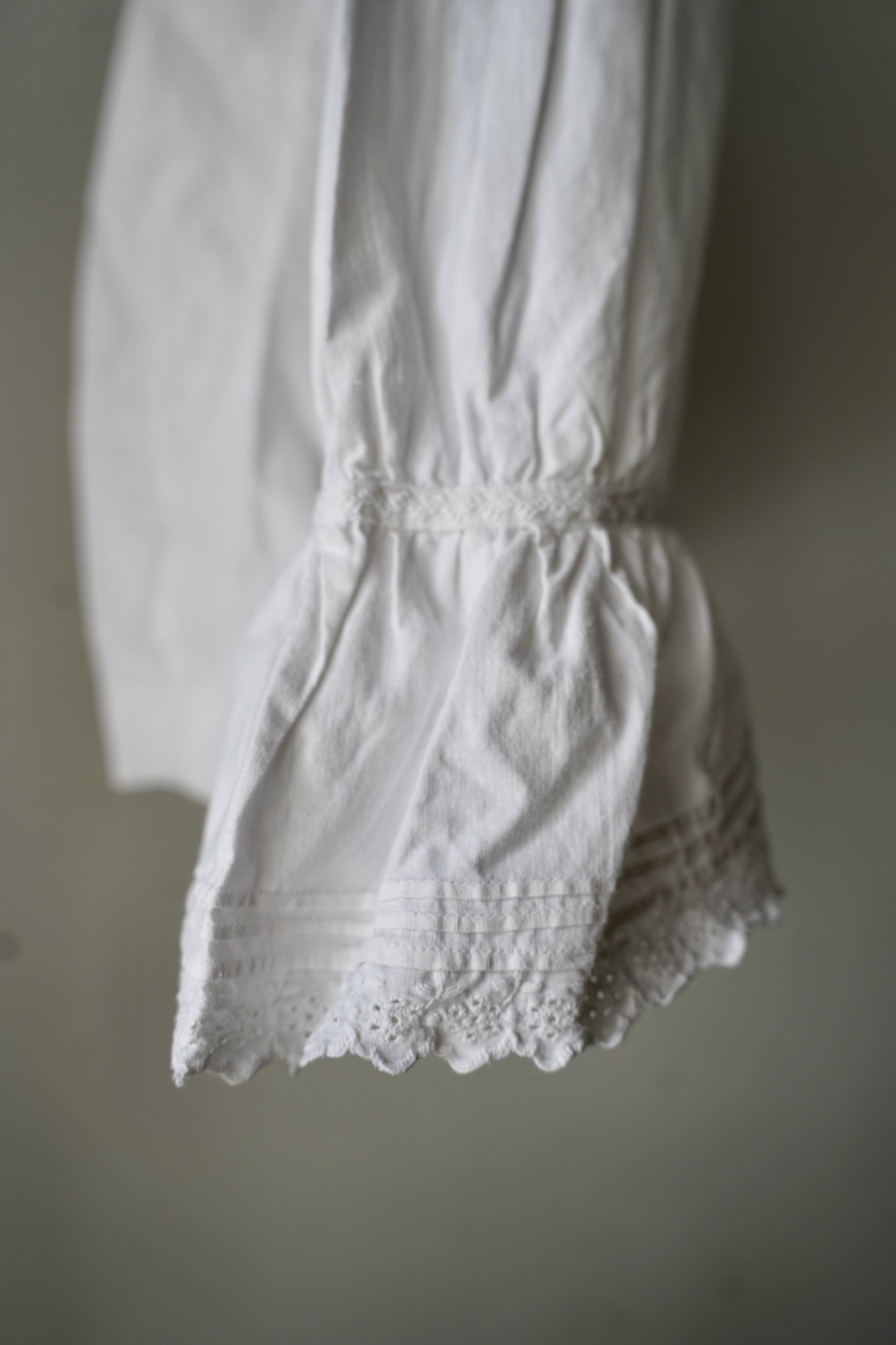 WOMEN　VINTAGE　1900-1920's Antique French Cotton Blouse white #1