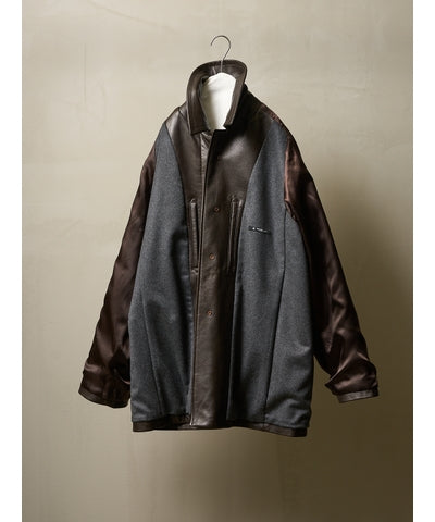 MEN　MAATEE & SONS　LEATHER HALF COAT 裏カシミア