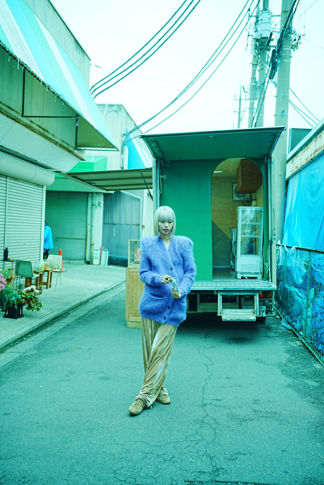 WOMEN　MOON TREE PLANET　Mohair Cardigan purple