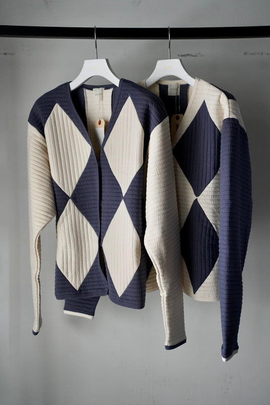 WOMEN　jonnlynx/ジョンリンクス　quilt border argyle cardigan