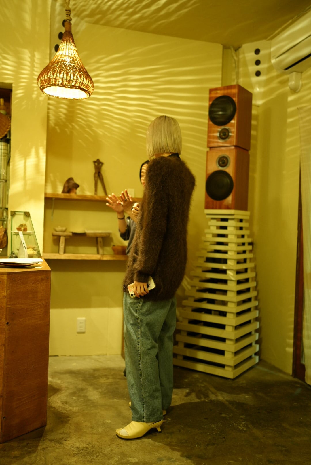 WOMEN　MOON TREE PLANET　Mohair Cardigan dark brown