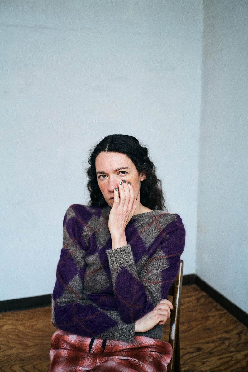 WOMEN　jonnlynx/ジョンリンクス　lumpy argyle pullover