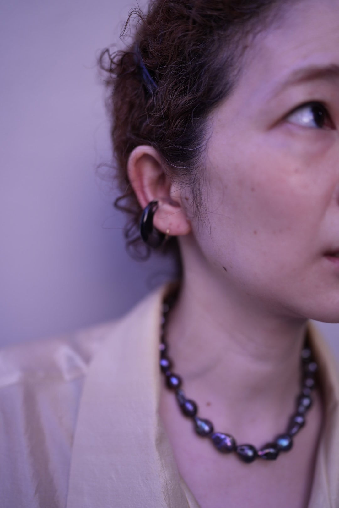 WOMEN　TOO　necklace OWN　black pearl