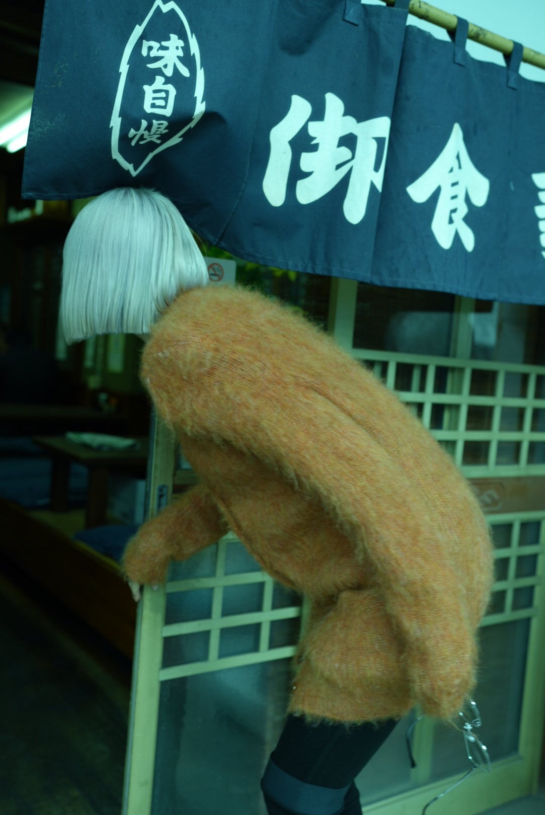 WOMEN　MOON TREE PLANET　Mohair Cardigan orange brown