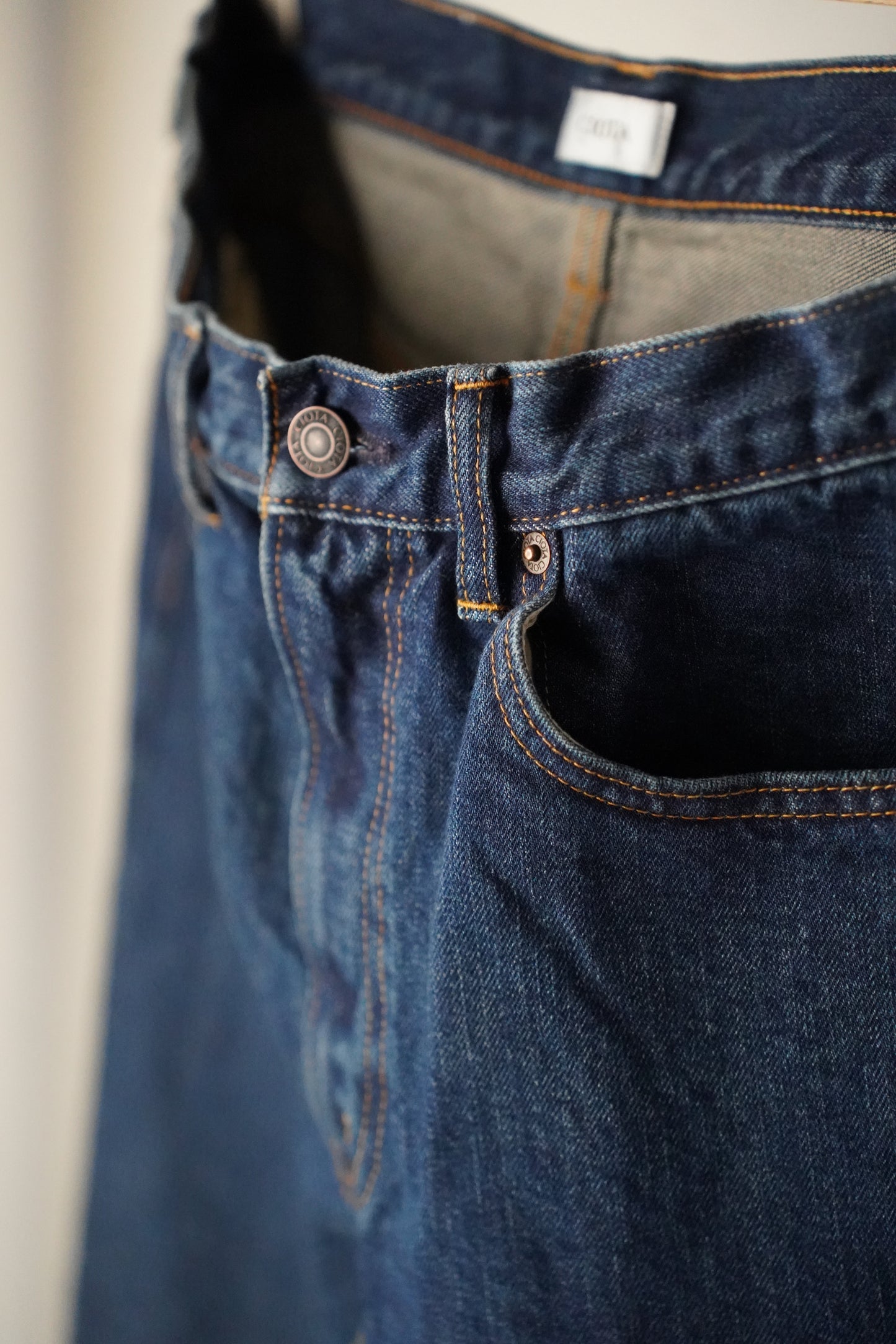MEN CIOTA/シオタ Tapered 5 Pocket Pants Dark Blue Damage – _COMES 