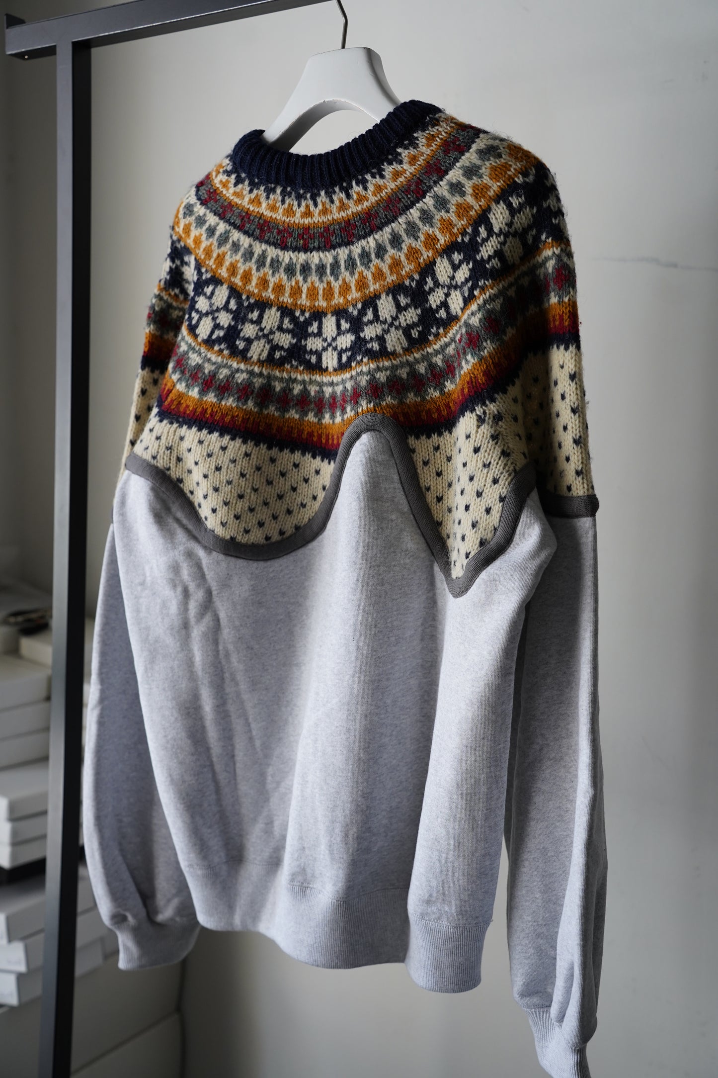 MEN/WOMEN　VIOLETTE ROOM　EX.REMAKE SWEAT  GRAY ⓷
