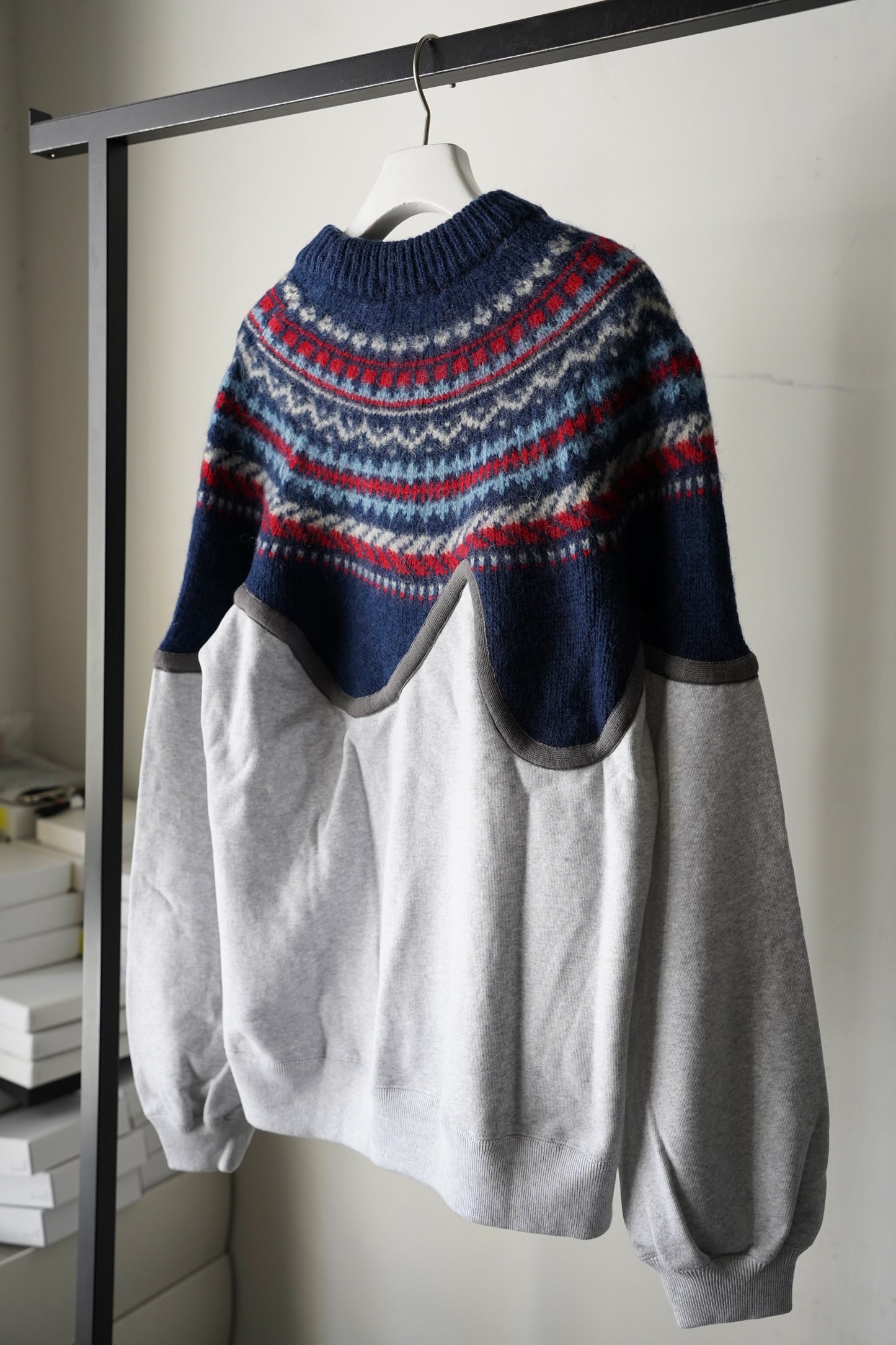 MEN/WOMEN　VIOLETTE ROOM　EX.REMAKE SWEAT  GRAY ⓺